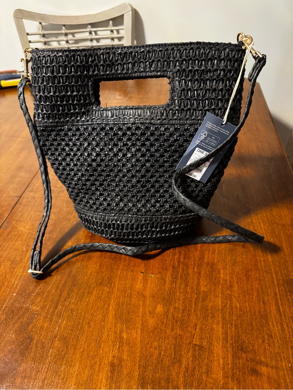 Navy Straw Woven Tote Bag - Universal Thread